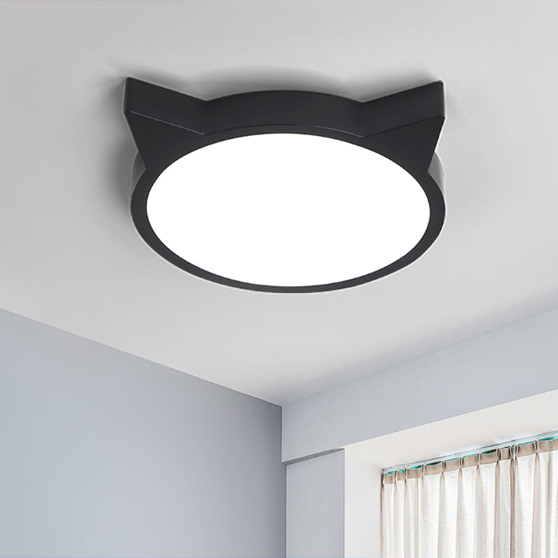 Minimalistic Kitty Flush Mount Ceiling Light Acrylic Kids Bedroom LED Flushmount Clearhalo 'Ceiling Lights' 'Close To Ceiling Lights' 'Close to ceiling' 'Flush mount' Lighting' 2326854