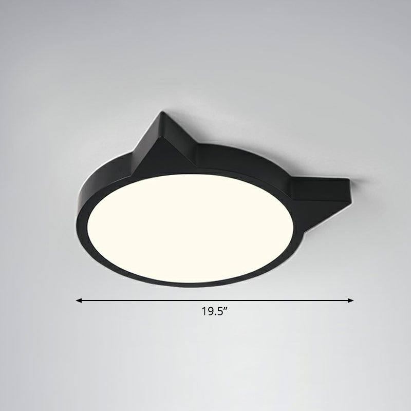 Minimalistic Kitty Flush Mount Ceiling Light Acrylic Kids Bedroom LED Flushmount Black 19.5" Third Gear Clearhalo 'Ceiling Lights' 'Close To Ceiling Lights' 'Close to ceiling' 'Flush mount' Lighting' 2326859