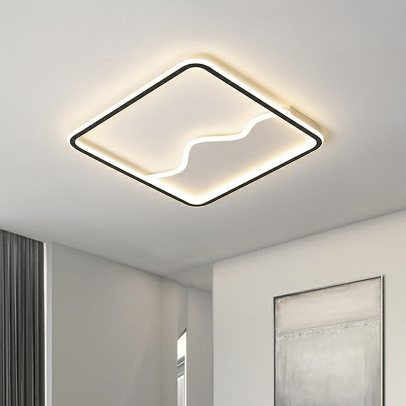 Mountain Mural Ceiling Lighting Minimalist Acrylic LED Flush Mount Fixture for Bedroom Clearhalo 'Ceiling Lights' 'Close To Ceiling Lights' 'Close to ceiling' 'Flush mount' Lighting' 2327012