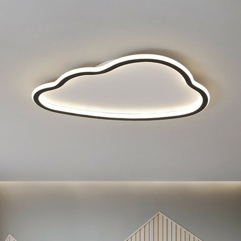 Simplicity Flush Mount LED Light Black-White Cloud Ceiling Lamp with Acrylic Shade Clearhalo 'Ceiling Lights' 'Close To Ceiling Lights' 'Close to ceiling' 'Flush mount' Lighting' 2327046