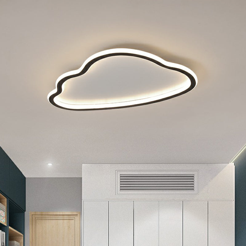 Simplicity Flush Mount LED Light Black-White Cloud Ceiling Lamp with Acrylic Shade Clearhalo 'Ceiling Lights' 'Close To Ceiling Lights' 'Close to ceiling' 'Flush mount' Lighting' 2327049