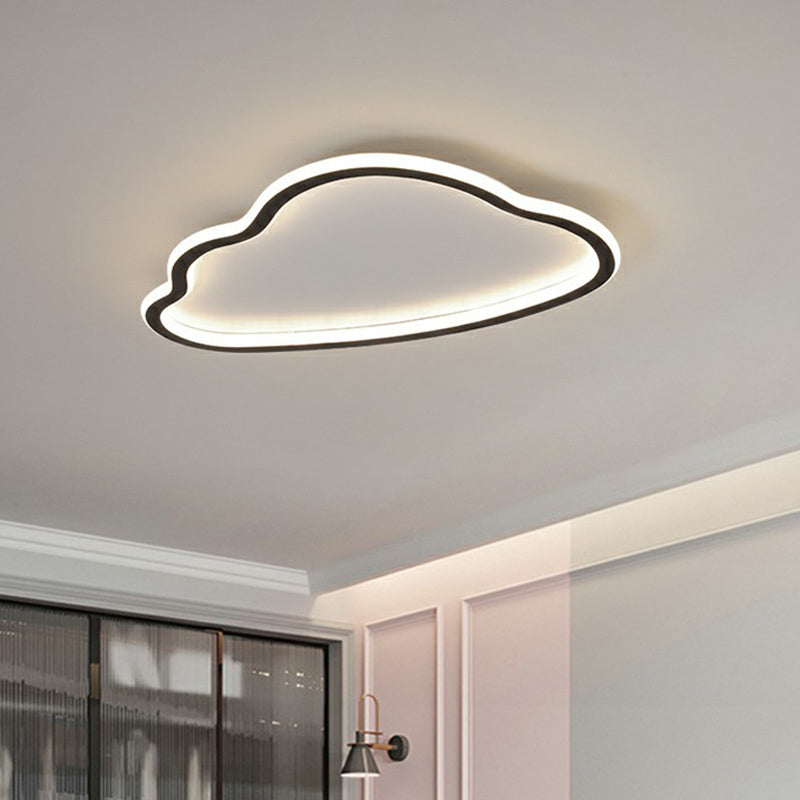 Simplicity Flush Mount LED Light Black-White Cloud Ceiling Lamp with Acrylic Shade Clearhalo 'Ceiling Lights' 'Close To Ceiling Lights' 'Close to ceiling' 'Flush mount' Lighting' 2327051