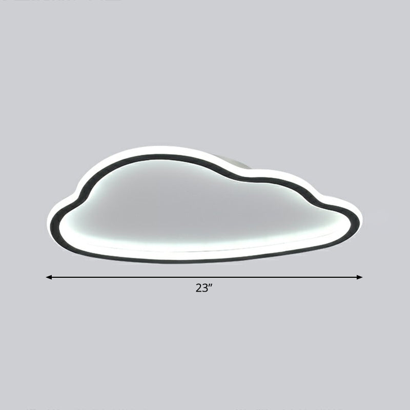 Simplicity Flush Mount LED Light Black-White Cloud Ceiling Lamp with Acrylic Shade Black 23" White Clearhalo 'Ceiling Lights' 'Close To Ceiling Lights' 'Close to ceiling' 'Flush mount' Lighting' 2327058