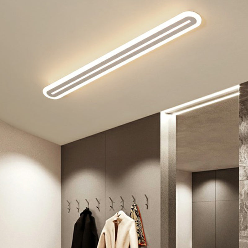 Ultrathin Strip Acrylic Ceiling Light Modern White LED Flush Mount Lighting for Foyer Clearhalo 'Ceiling Lights' 'Close To Ceiling Lights' 'Close to ceiling' 'Flush mount' Lighting' 2327069