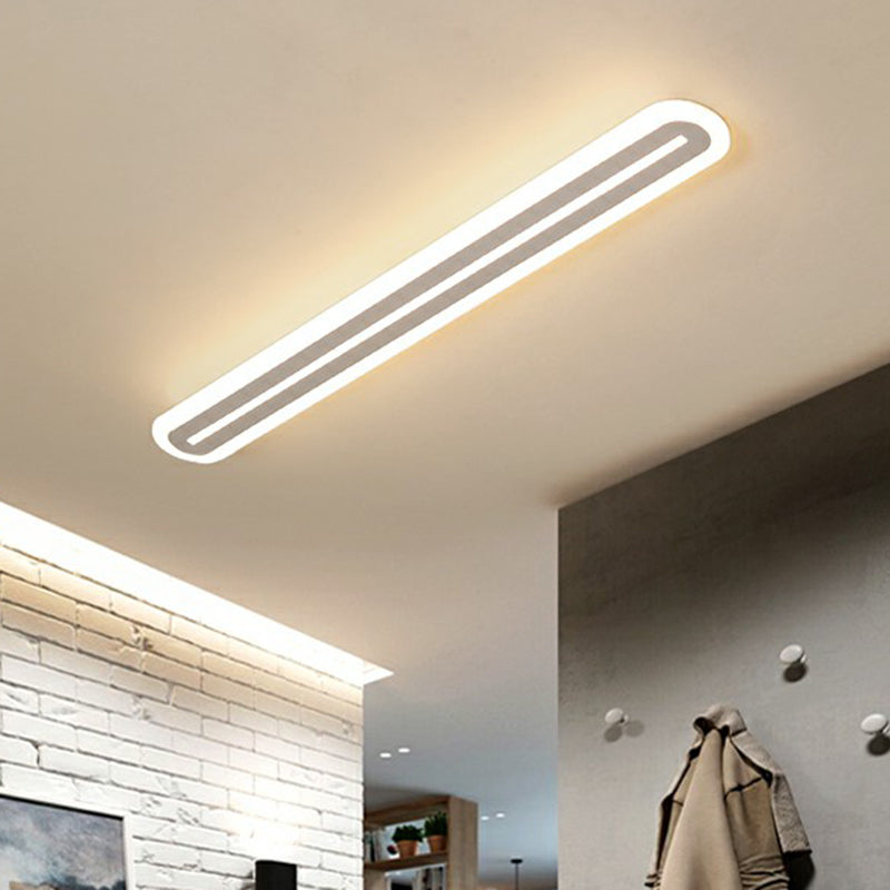 Ultrathin Strip Acrylic Ceiling Light Modern White LED Flush Mount Lighting for Foyer Clearhalo 'Ceiling Lights' 'Close To Ceiling Lights' 'Close to ceiling' 'Flush mount' Lighting' 2327072