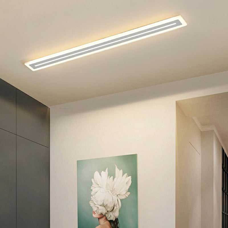 Ultrathin Strip Acrylic Ceiling Light Modern White LED Flush Mount Lighting for Foyer Clearhalo 'Ceiling Lights' 'Close To Ceiling Lights' 'Close to ceiling' 'Flush mount' Lighting' 2327074