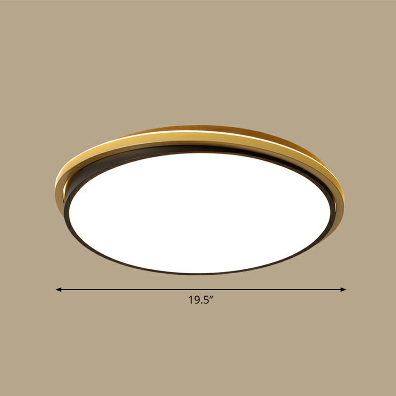 Acrylic Round LED Flush Light Minimalist Gold and Black Flush Ceiling Light for Bedroom Gold 19.5" Third Gear Clearhalo 'Ceiling Lights' 'Close To Ceiling Lights' 'Close to ceiling' 'Flush mount' Lighting' 2327099