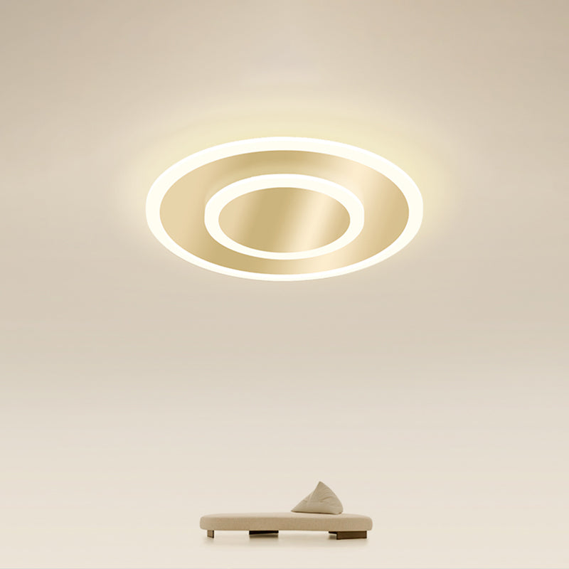 Geometric Shape Corridor Ceiling Light Acrylic Minimalism LED Flush Mount Fixture in Gold Clearhalo 'Ceiling Lights' 'Close To Ceiling Lights' 'Close to ceiling' 'Flush mount' Lighting' 2327181