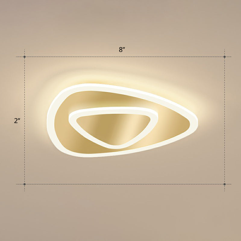 Geometric Shape Corridor Ceiling Light Acrylic Minimalism LED Flush Mount Fixture in Gold Gold Warm Triangle Clearhalo 'Ceiling Lights' 'Close To Ceiling Lights' 'Close to ceiling' 'Flush mount' Lighting' 2327189