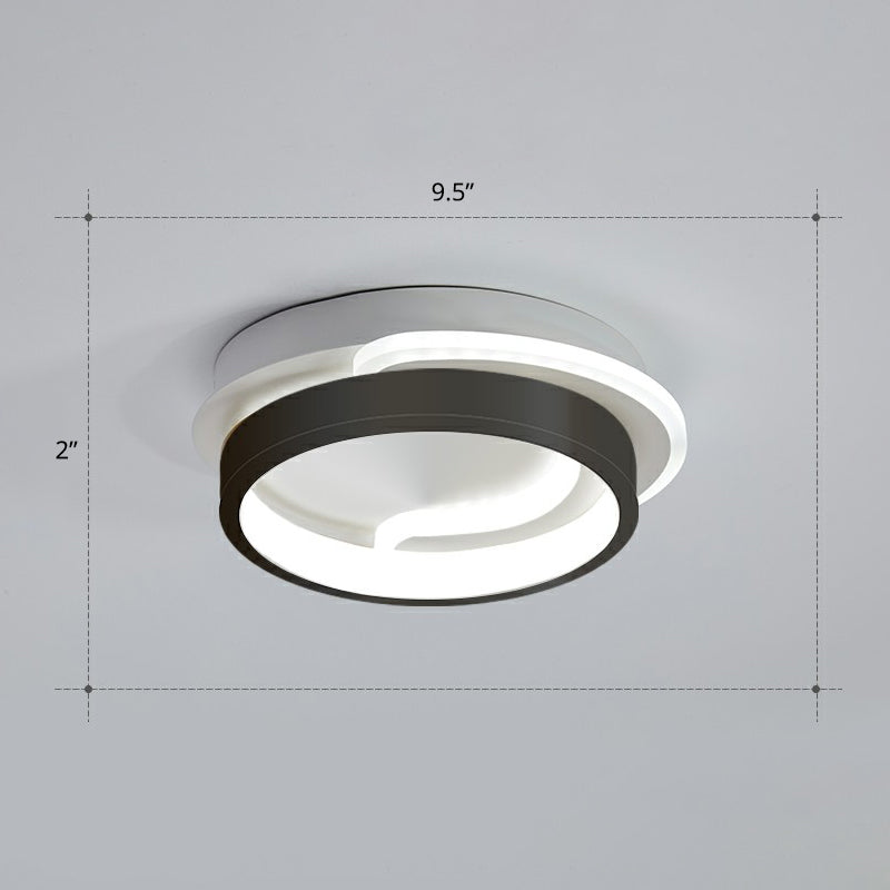 Minimalist Geometrical Ceiling Lighting Acrylic Hallway LED Flush Mount Light Fixture Black White Round Clearhalo 'Ceiling Lights' 'Close To Ceiling Lights' 'Close to ceiling' 'Flush mount' Lighting' 2327214