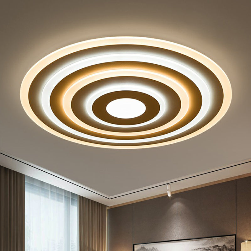 White Concentric Round Flushmount Simple Style Acrylic LED Flush Ceiling Light for Bedroom Clearhalo 'Ceiling Lights' 'Close To Ceiling Lights' 'Close to ceiling' 'Flush mount' Lighting' 2327252