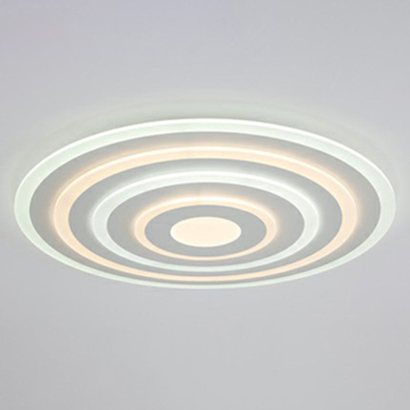 White Concentric Round Flushmount Simple Style Acrylic LED Flush Ceiling Light for Bedroom White 16" Third Gear Clearhalo 'Ceiling Lights' 'Close To Ceiling Lights' 'Close to ceiling' 'Flush mount' Lighting' 2327253