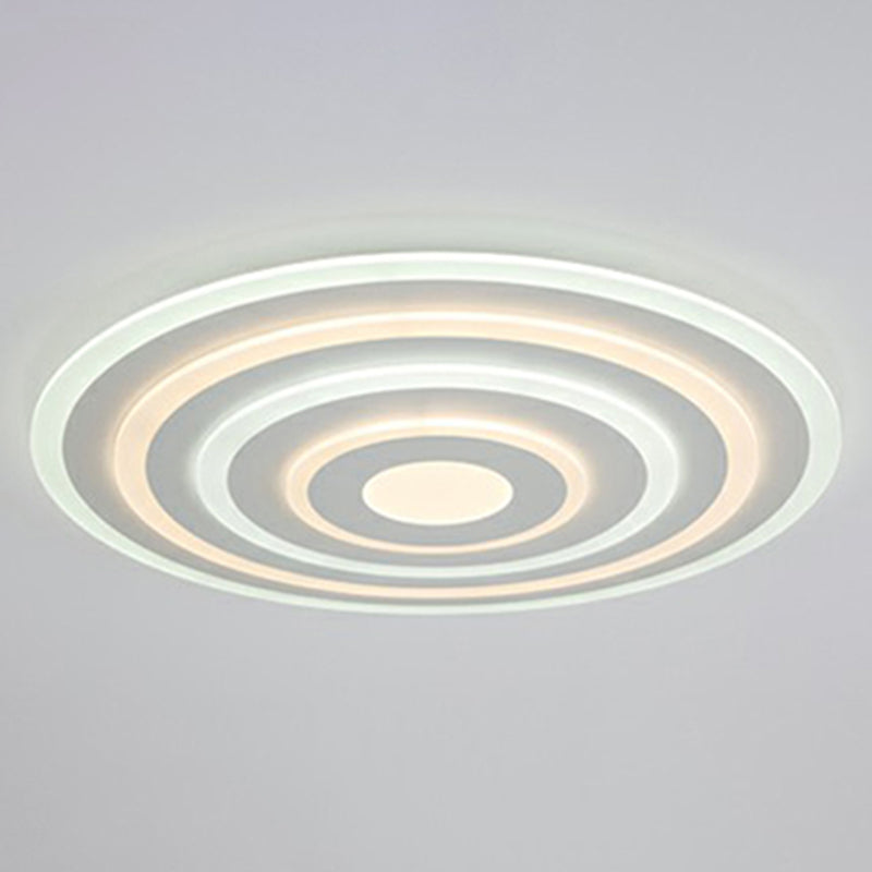 White Concentric Round Flushmount Simple Style Acrylic LED Flush Ceiling Light for Bedroom White 23.5" Third Gear Clearhalo 'Ceiling Lights' 'Close To Ceiling Lights' 'Close to ceiling' 'Flush mount' Lighting' 2327256