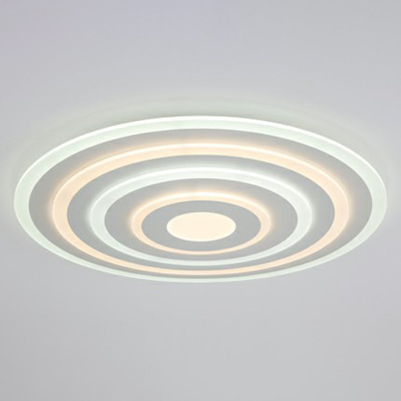 White Concentric Round Flushmount Simple Style Acrylic LED Flush Ceiling Light for Bedroom White 31.5" Third Gear Clearhalo 'Ceiling Lights' 'Close To Ceiling Lights' 'Close to ceiling' 'Flush mount' Lighting' 2327257