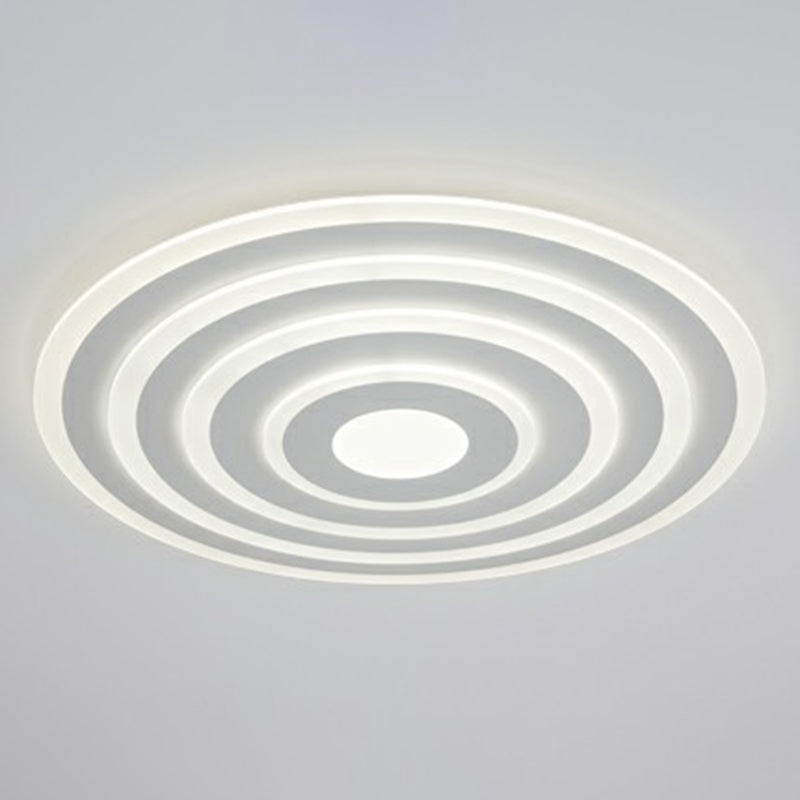 White Concentric Round Flushmount Simple Style Acrylic LED Flush Ceiling Light for Bedroom White 31.5" Natural Clearhalo 'Ceiling Lights' 'Close To Ceiling Lights' 'Close to ceiling' 'Flush mount' Lighting' 2327263