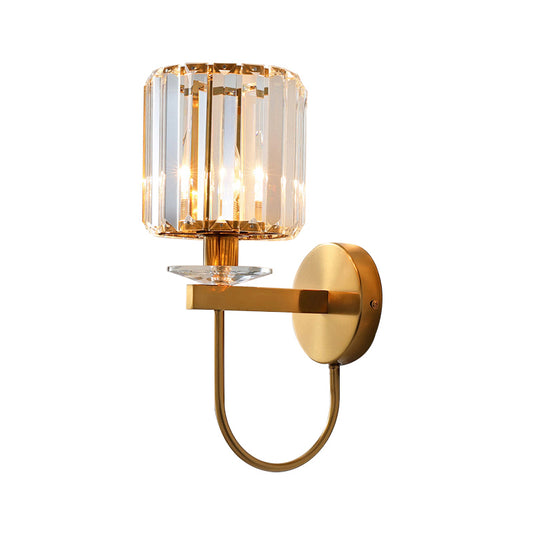 Brass Cone Wall Lamp Traditionalist Metal 1/2 Lights Bedroom Wall Mount  Lighting with Beveled Glass Panel - Clearhalo