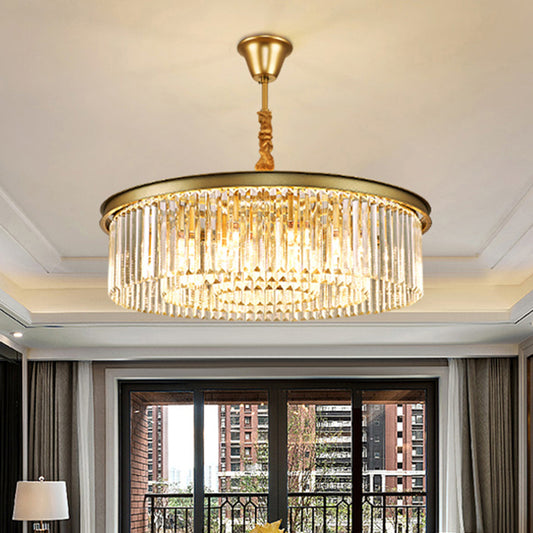 Layered Round Crystal Ceiling Lighting Modern Gold Finish Chandelier for Living Room Clearhalo 'Ceiling Lights' 'Chandeliers' 'Modern Chandeliers' 'Modern' Lighting' 2327507