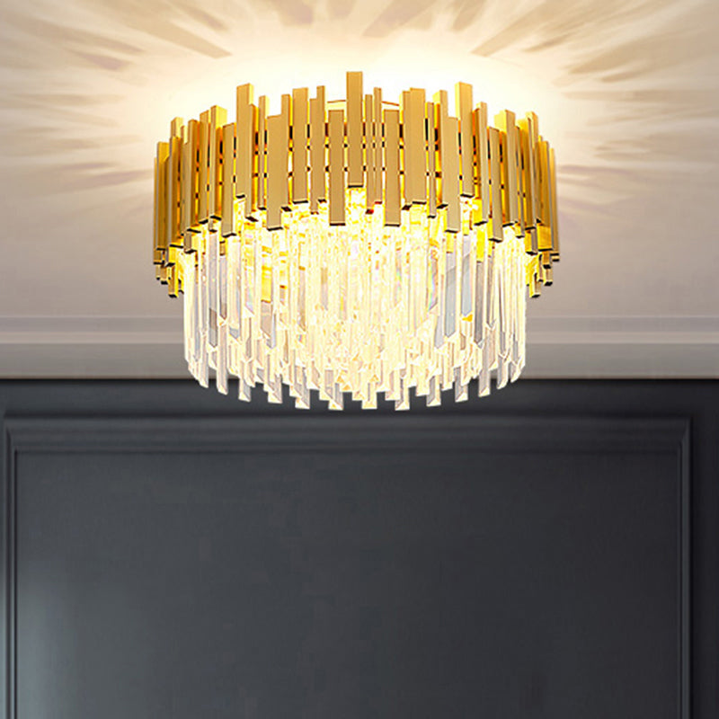 Postmodern Style Drum Ceiling Light K9 Crystal Bedroom Chandelier ...