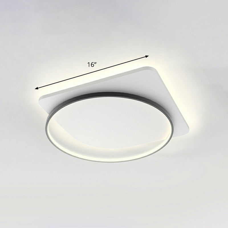 Acrylic Loop Shaped Ceiling Mount Lamp Simplicity LED Flush-Mount Light Fixture for Aisle Black 16" Remote Control Stepless Dimming Clearhalo 'Ceiling Lights' 'Close To Ceiling Lights' 'Close to ceiling' 'Flush mount' Lighting' 2327720