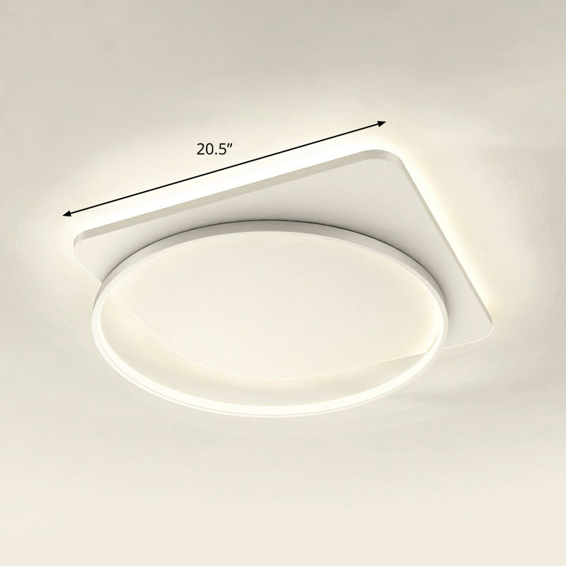 Acrylic Loop Shaped Ceiling Mount Lamp Simplicity LED Flush-Mount Light Fixture for Aisle White 20.5" Remote Control Stepless Dimming Clearhalo 'Ceiling Lights' 'Close To Ceiling Lights' 'Close to ceiling' 'Flush mount' Lighting' 2327728