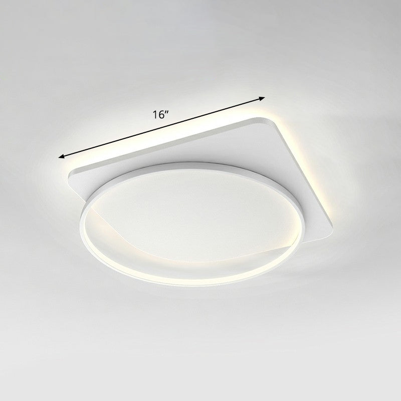 Acrylic Loop Shaped Ceiling Mount Lamp Simplicity LED Flush-Mount Light Fixture for Aisle White 16" White Clearhalo 'Ceiling Lights' 'Close To Ceiling Lights' 'Close to ceiling' 'Flush mount' Lighting' 2327729