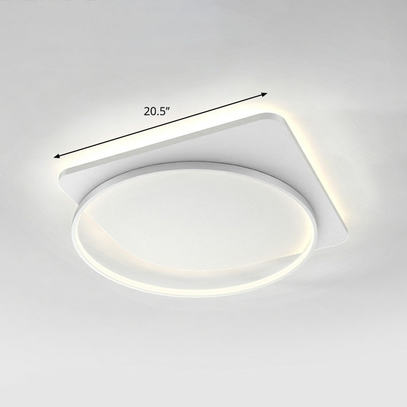 Acrylic Loop Shaped Ceiling Mount Lamp Simplicity LED Flush-Mount Light Fixture for Aisle White 20.5" White Clearhalo 'Ceiling Lights' 'Close To Ceiling Lights' 'Close to ceiling' 'Flush mount' Lighting' 2327731