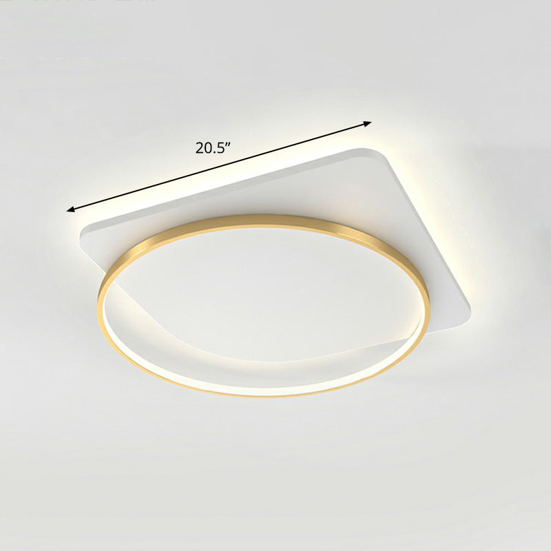 Acrylic Loop Shaped Ceiling Mount Lamp Simplicity LED Flush-Mount Light Fixture for Aisle Gold 20.5" White Clearhalo 'Ceiling Lights' 'Close To Ceiling Lights' 'Close to ceiling' 'Flush mount' Lighting' 2327735