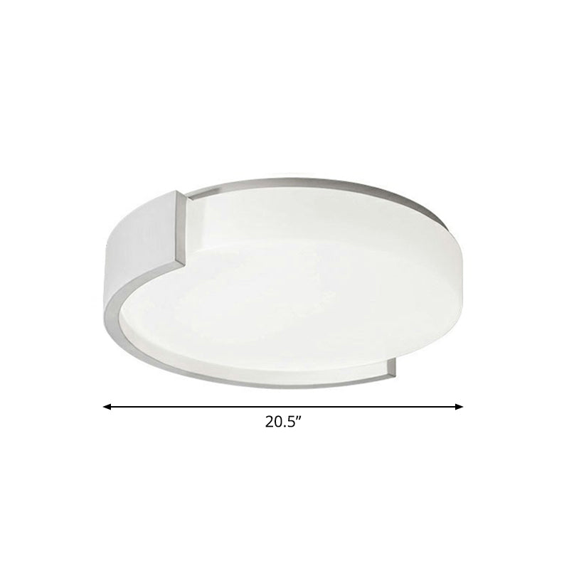 Round Acrylic Ceiling Lighting Simplicity LED Flush-Mount Light Fixture for Bedroom White 20.5" White Clearhalo 'Ceiling Lights' 'Close To Ceiling Lights' 'Close to ceiling' 'Flush mount' Lighting' 2327779