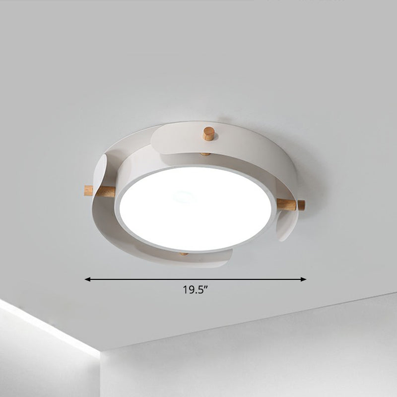 LED Round Flush Mount Lighting Fixture Minimalist Metal Bedroom Ceiling Mounted Light White 19.5" White Clearhalo 'Ceiling Lights' 'Close To Ceiling Lights' 'Close to ceiling' 'Flush mount' Lighting' 2327782