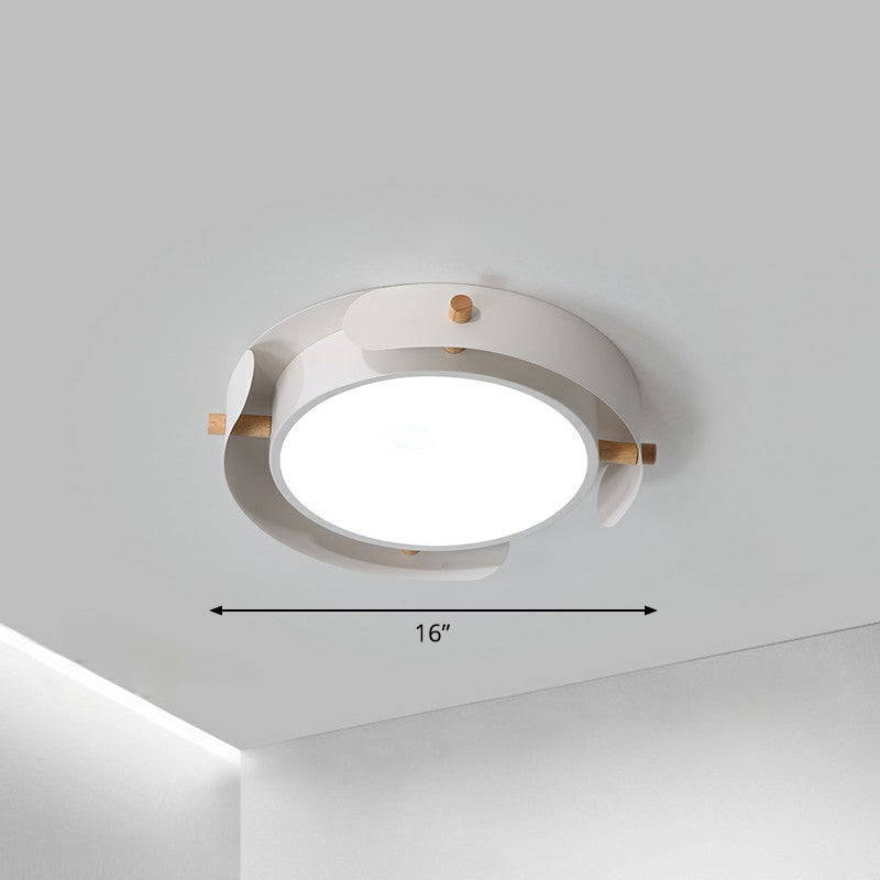 LED Round Flush Mount Lighting Fixture Minimalist Metal Bedroom Ceiling Mounted Light White 16" White Clearhalo 'Ceiling Lights' 'Close To Ceiling Lights' 'Close to ceiling' 'Flush mount' Lighting' 2327783