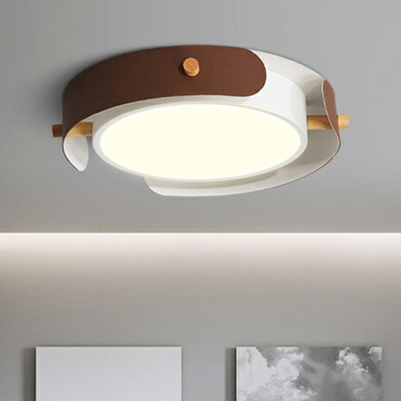 LED Round Flush Mount Lighting Fixture Minimalist Metal Bedroom Ceiling Mounted Light Clearhalo 'Ceiling Lights' 'Close To Ceiling Lights' 'Close to ceiling' 'Flush mount' Lighting' 2327786