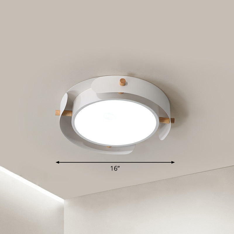 LED Round Flush Mount Lighting Fixture Minimalist Metal Bedroom Ceiling Mounted Light White 16" Third Gear Clearhalo 'Ceiling Lights' 'Close To Ceiling Lights' 'Close to ceiling' 'Flush mount' Lighting' 2327787