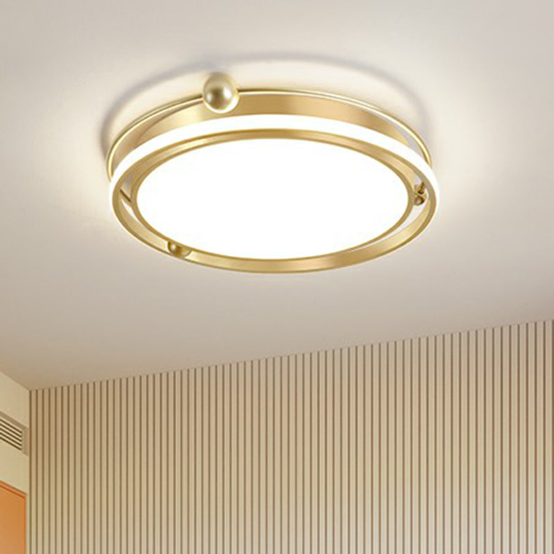 Halo Ring Flush Mount Light Fixture Modern Acrylic Bedroom LED Ceiling Light in Gold Clearhalo 'Ceiling Lights' 'Close To Ceiling Lights' 'Close to ceiling' 'Flush mount' Lighting' 2327803