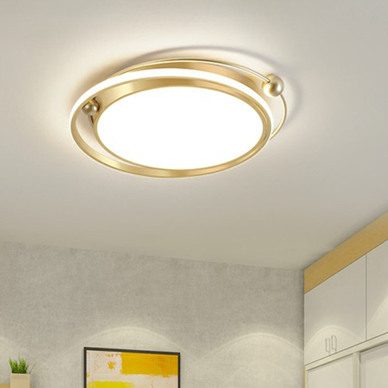 Halo Ring Flush Mount Light Fixture Modern Acrylic Bedroom LED Ceiling Light in Gold Clearhalo 'Ceiling Lights' 'Close To Ceiling Lights' 'Close to ceiling' 'Flush mount' Lighting' 2327805