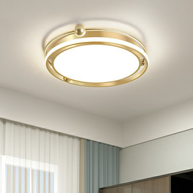 Halo Ring Flush Mount Light Fixture Modern Acrylic Bedroom LED Ceiling Light in Gold Clearhalo 'Ceiling Lights' 'Close To Ceiling Lights' 'Close to ceiling' 'Flush mount' Lighting' 2327807