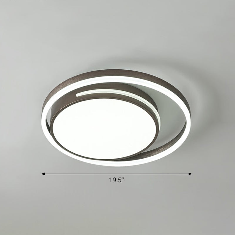 Nordic Round Ceiling Flush Mount Light Metal Corridor LED Flush Mount Lamp in White White 19.5" Clearhalo 'Ceiling Lights' 'Close To Ceiling Lights' 'Close to ceiling' 'Flush mount' Lighting' 2327811