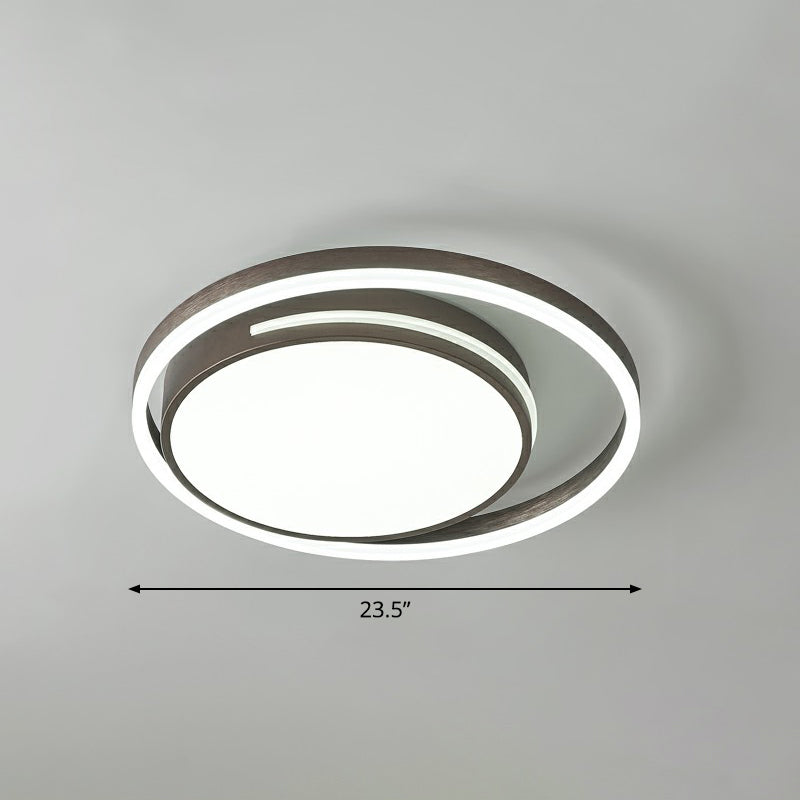 Nordic Round Ceiling Flush Mount Light Metal Corridor LED Flush Mount Lamp in White White 23.5" Clearhalo 'Ceiling Lights' 'Close To Ceiling Lights' 'Close to ceiling' 'Flush mount' Lighting' 2327813