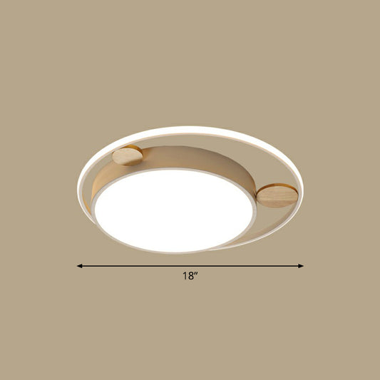 Minimalist Round Flush Mount LED Light Acrylic Bedroom Ceiling Flush Light in White White 18" Warm Clearhalo 'Ceiling Lights' 'Close To Ceiling Lights' 'Close to ceiling' 'Flush mount' Lighting' 2327818