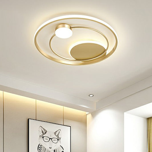 Minimalist Led Surface Mount Ceiling Light Gold Circular Flushmount with Acrylic Shade Clearhalo 'Ceiling Lights' 'Close To Ceiling Lights' 'Close to ceiling' 'Flush mount' Lighting' 2327842