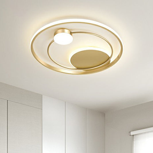 Minimalist Led Surface Mount Ceiling Light Gold Circular Flushmount with Acrylic Shade Clearhalo 'Ceiling Lights' 'Close To Ceiling Lights' 'Close to ceiling' 'Flush mount' Lighting' 2327844