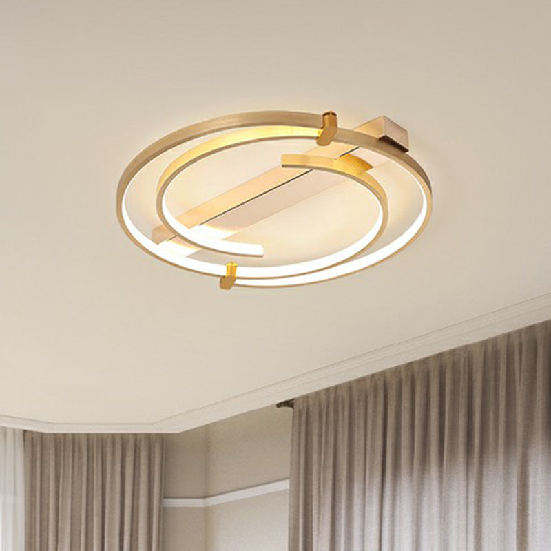 Gold Loop Ceiling Flush Light Simple Style Metal LED Flush Mount Lighting Fixture for Bedroom Clearhalo 'Ceiling Lights' 'Close To Ceiling Lights' 'Close to ceiling' 'Flush mount' Lighting' 2327857