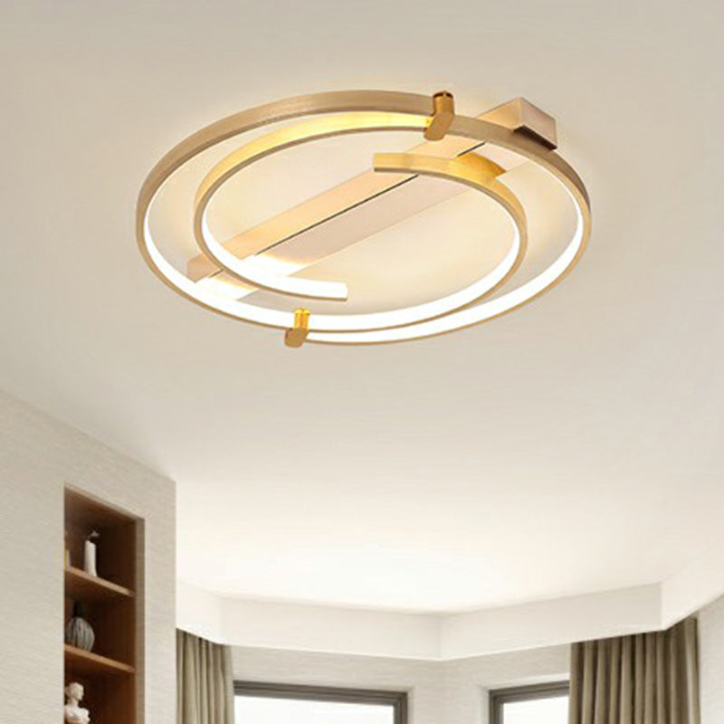 Gold Loop Ceiling Flush Light Simple Style Metal LED Flush Mount Lighting Fixture for Bedroom Clearhalo 'Ceiling Lights' 'Close To Ceiling Lights' 'Close to ceiling' 'Flush mount' Lighting' 2327859