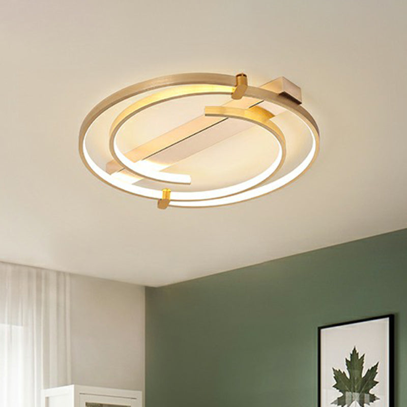 Gold Loop Ceiling Flush Light Simple Style Metal LED Flush Mount Lighting Fixture for Bedroom Clearhalo 'Ceiling Lights' 'Close To Ceiling Lights' 'Close to ceiling' 'Flush mount' Lighting' 2327860