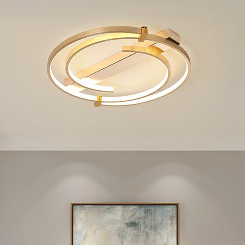 Gold Loop Ceiling Flush Light Simple Style Metal LED Flush Mount Lighting Fixture for Bedroom Clearhalo 'Ceiling Lights' 'Close To Ceiling Lights' 'Close to ceiling' 'Flush mount' Lighting' 2327861