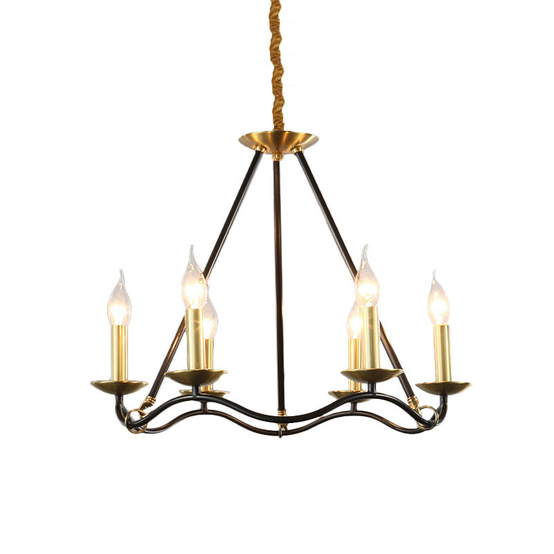 Metal Black Hanging Chandelier Candle 6/9/15 Bulbs Traditional Pendant Light Fixture for Living Room Clearhalo 'Ceiling Lights' 'Chandeliers' Lighting' options 232803