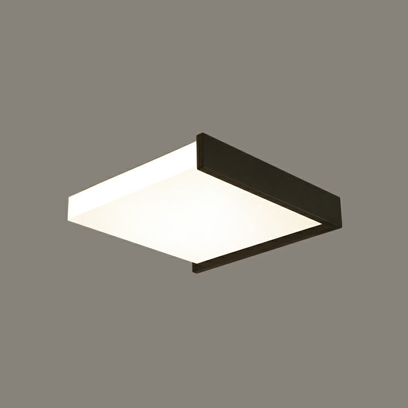 Nordic Square Led Flush Mount Ceiling Fixture Acrylic Bedroom Flush Light in Black and White White 19.5" Third Gear Clearhalo 'Ceiling Lights' 'Close To Ceiling Lights' 'Close to ceiling' 'Flush mount' Lighting' 2328035