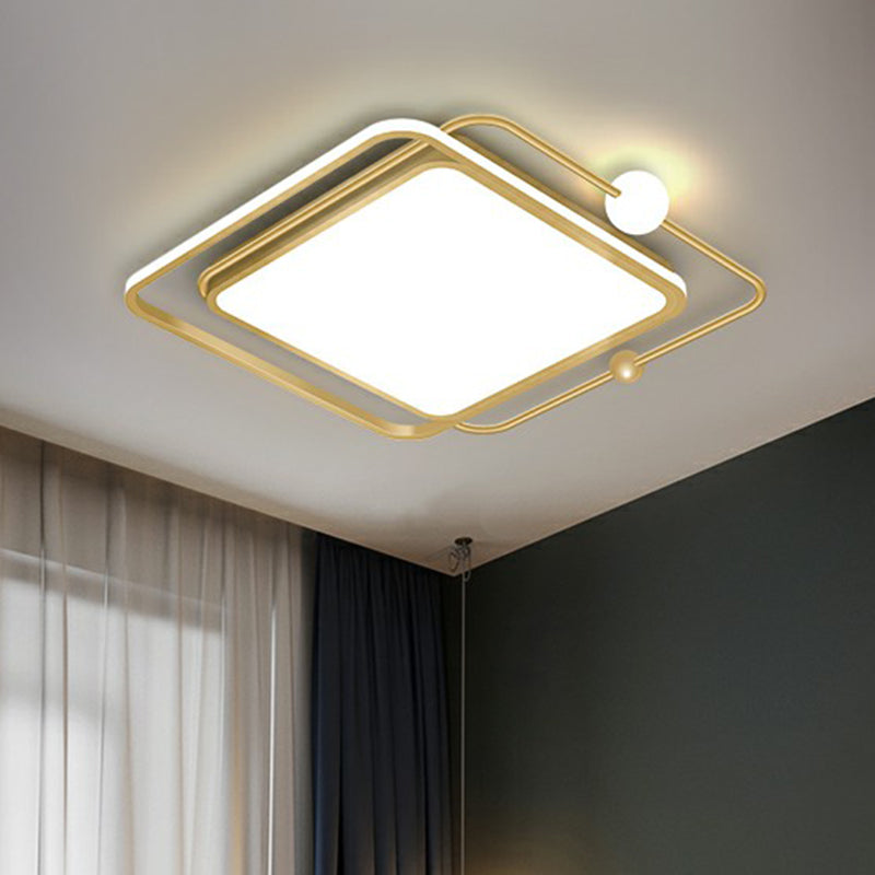 Gold Finish Ultrathin Flush Mount Fixture Contemporary LED Acrylic Ceiling Flush Light for Bedroom Clearhalo 'Ceiling Lights' 'Close To Ceiling Lights' 'Close to ceiling' 'Flush mount' Lighting' 2328044