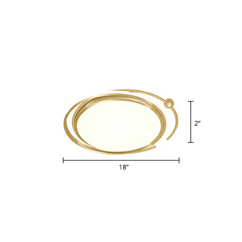 Gold Finish Ultrathin Flush Mount Fixture Contemporary LED Acrylic Ceiling Flush Light for Bedroom Gold Remote Control Stepless Dimming Round Clearhalo 'Ceiling Lights' 'Close To Ceiling Lights' 'Close to ceiling' 'Flush mount' Lighting' 2328049