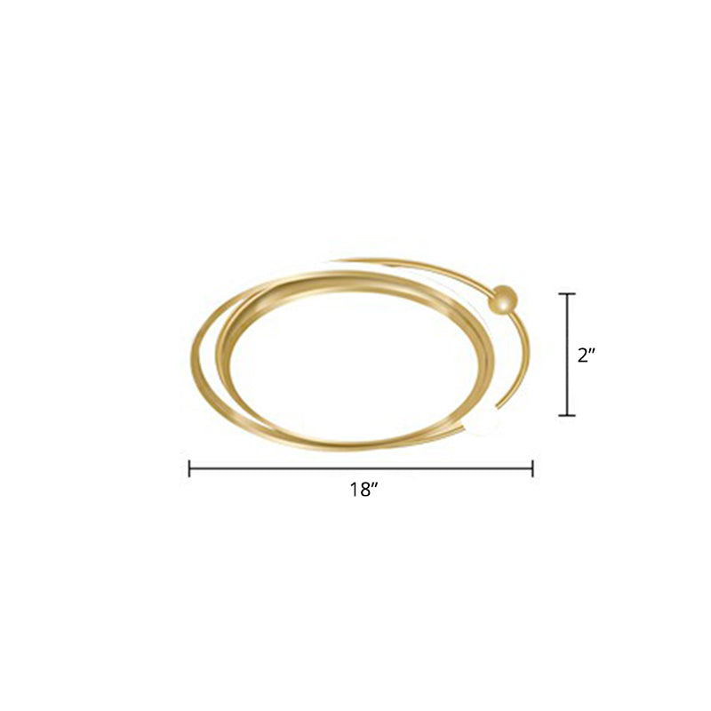 Gold Finish Ultrathin Flush Mount Fixture Contemporary LED Acrylic Ceiling Flush Light for Bedroom Gold White Round Clearhalo 'Ceiling Lights' 'Close To Ceiling Lights' 'Close to ceiling' 'Flush mount' Lighting' 2328051