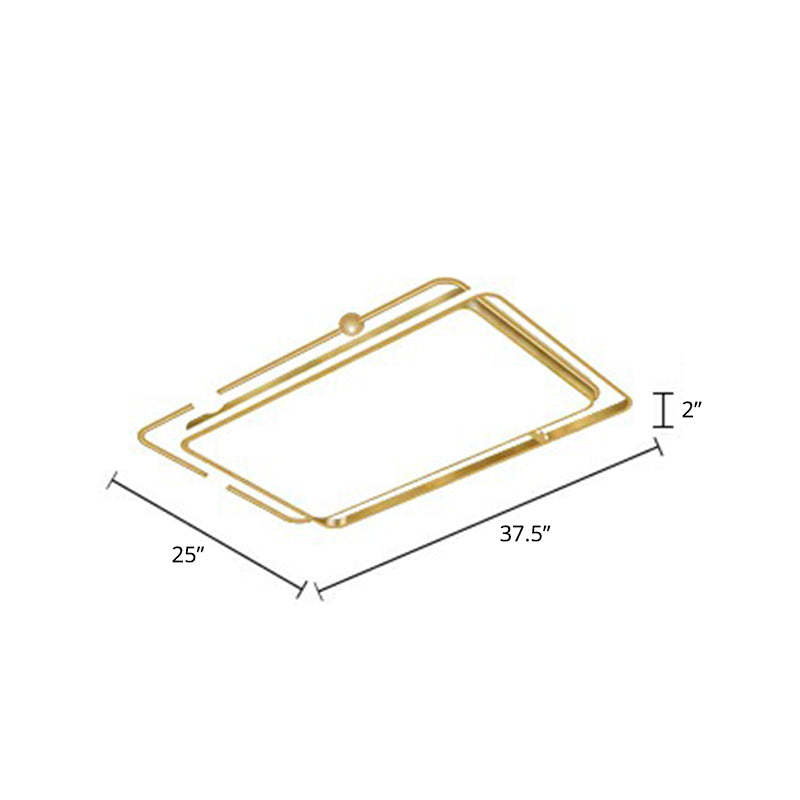 Gold Finish Ultrathin Flush Mount Fixture Contemporary LED Acrylic Ceiling Flush Light for Bedroom Gold White Rectangle Clearhalo 'Ceiling Lights' 'Close To Ceiling Lights' 'Close to ceiling' 'Flush mount' Lighting' 2328054